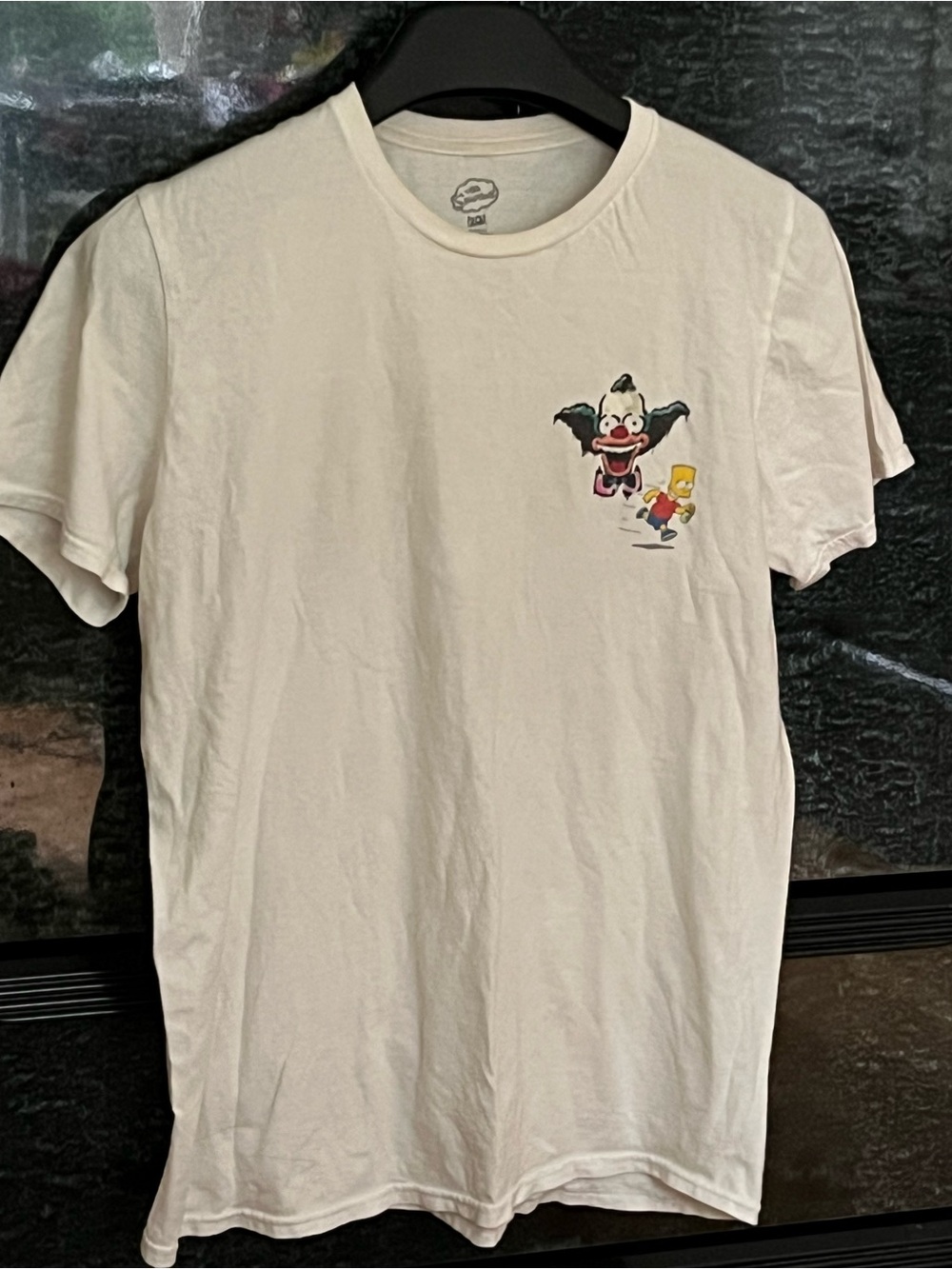 The Simpsons Krusty the Clown&Bart Simpson Printed Cotton Crewneck tee in White